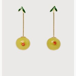 SAACHI Olive Green Earrings with Gold Stems